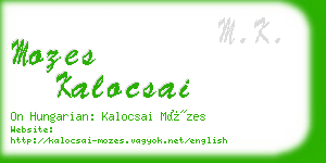 mozes kalocsai business card